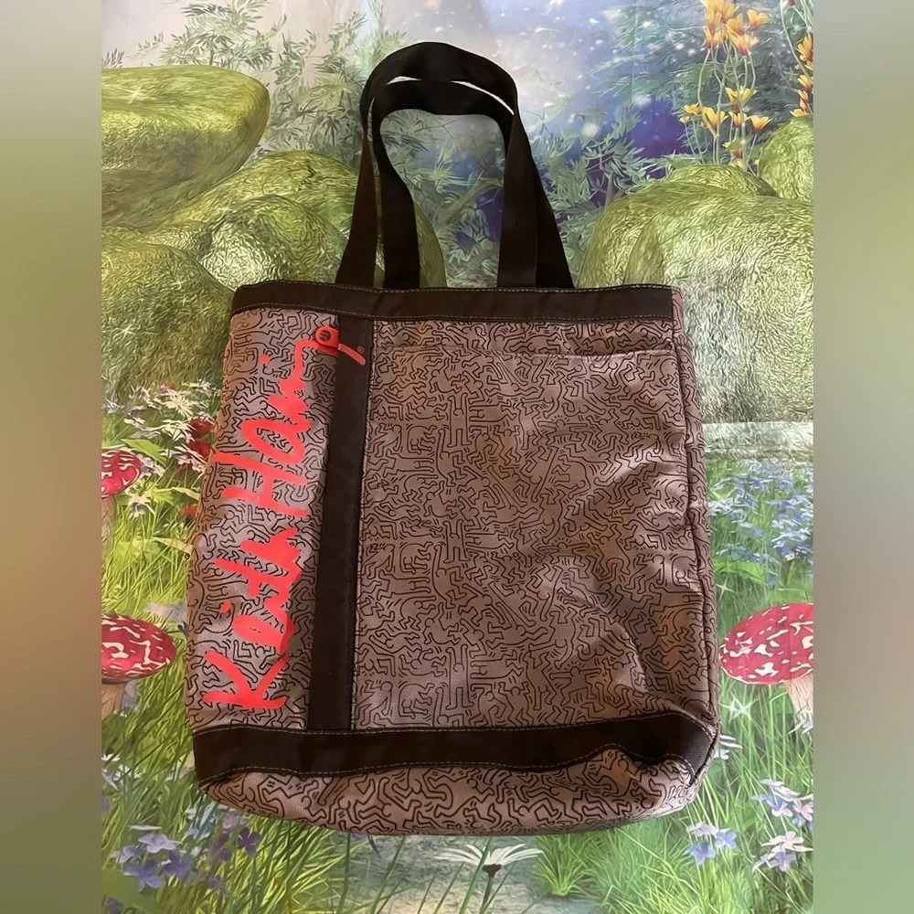 Keith Haring Bucket Tote, Grey, Hard to Find, Preowned